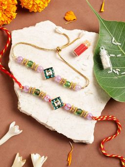 Gahan - Multi-Color Bhai Bhabhi Rakhi Set