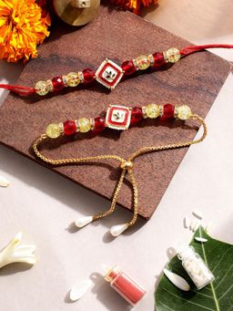 Gahan - Red Bhai Bhabhi Rakhi Set