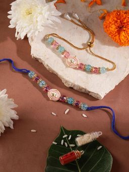 Gahan - Multi-Color Bhai Bhabhi Rakhi Set