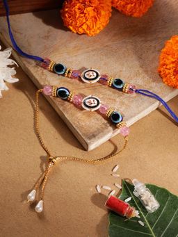 Gahan - Multi-Color Bhai Bhabhi Rakhi Set