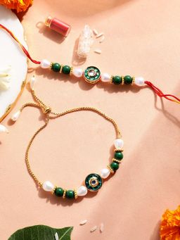 Gahan - Green Bhai Bhabhi Rakhi Set