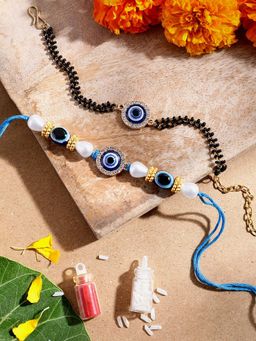 Gahan - Blue Bhai Bhabhi Rakhi Set