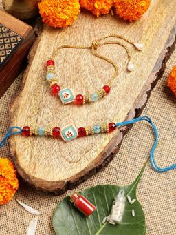 Gahan - Multi-Color Bhai Bhabhi Rakhi Set