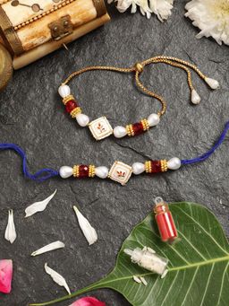 Gahan - Red Bhai Bhabhi Rakhi Set