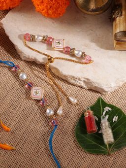 Gahan - Pink Bhai Bhabhi Rakhi Set
