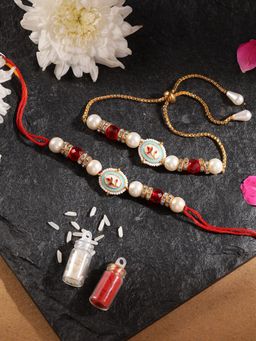 Gahan - Red Bhai Bhabhi Rakhi Set