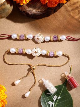 Gahan - White Bhai Bhabhi Rakhi Set