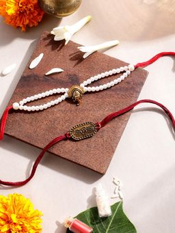 Gahan - White Bhai Bhabhi Rakhi Set