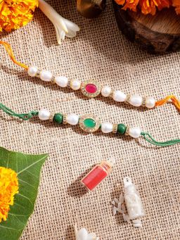 Gahan - White Bhai Bhabhi Rakhi Set