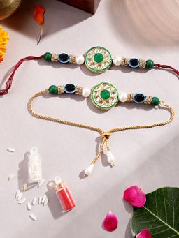Gahan - Green Bhai Bhabhi Rakhi Set