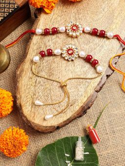 Gahan - Red Bhai Bhabhi Rakhi Set