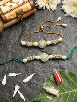 Gahan - Aqua Bhai Bhabhi Rakhi Set