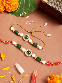 Gahan - Green Bhai Bhabhi Rakhi Set
