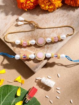 Gahan - Pink Bhai Bhabhi Rakhi Set
