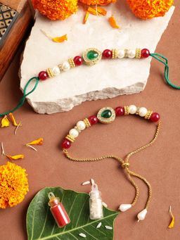 Gahan - Red Bhai Bhabhi Rakhi Set