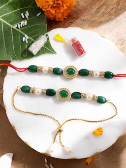 Gahan - Green Bhai Bhabhi Rakhi Set