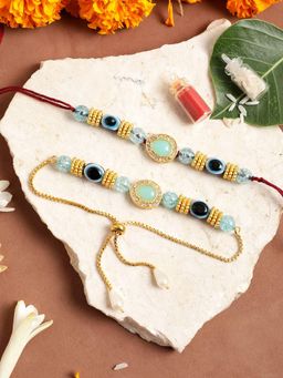 Gahan - Green Bhai Bhabhi Rakhi Set