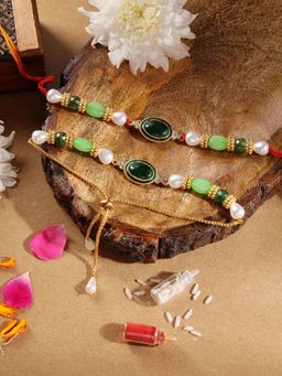 Gahan - Green Bhai Bhabhi Rakhi Set