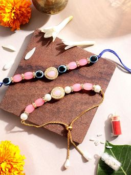 Gahan - Pink Bhai Bhabhi Rakhi Set