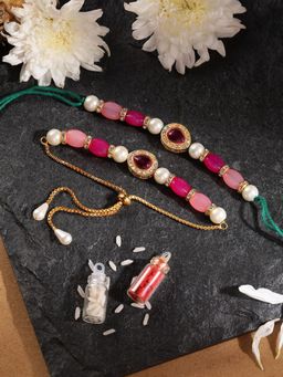 Gahan - Pink Bhai Bhabhi Rakhi Set