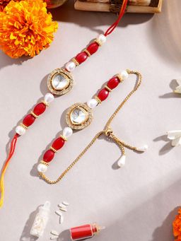 Gahan - Red Bhai Bhabhi Rakhi Set