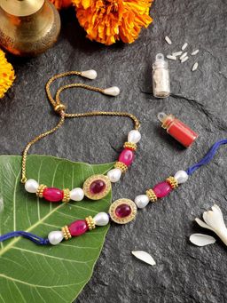 Gahan - Pink Bhai Bhabhi Rakhi Set