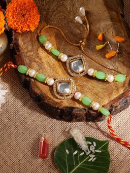 Gahan - Green Bhai Bhabhi Rakhi Set