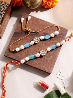 Gahan - Blue Bhai Bhabhi Rakhi Set