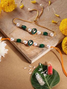 Gahan - Green Bhai Bhabhi Rakhi Set