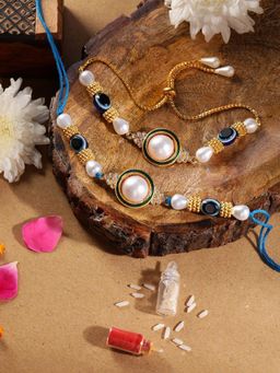 Gahan - Blue Bhai Bhabhi Rakhi Set