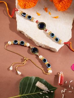 Gahan - Blue Bhai Bhabhi Rakhi Set