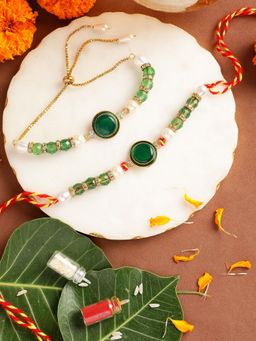Gahan - Green Bhai Bhabhi Rakhi Set