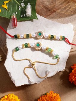 Gahan - Green Bhai Bhabhi Rakhi Set