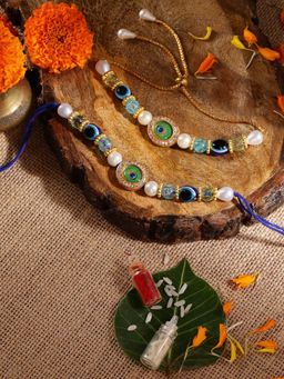 Gahan - Blue Bhai Bhabhi Rakhi Set
