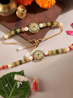 Gahan - Green Bhai Bhabhi Rakhi Set