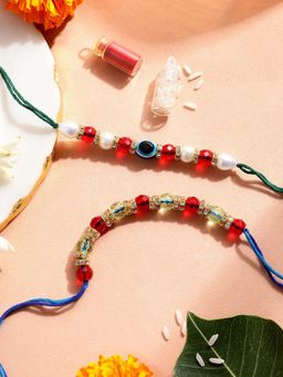 Gahan - Red Bhai Bhabhi Rakhi Set