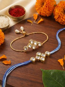 Gahan - White Bhai Bhabhi Rakhi Set