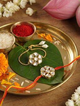 Gahan - White Bhai Bhabhi Rakhi (Pack of 2)