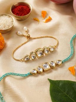 Gahan - White Bhai Bhabhi Rakhi Set