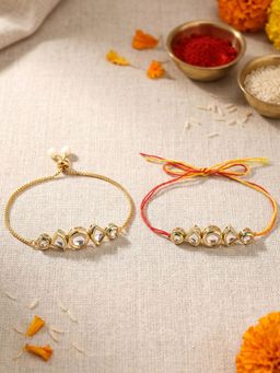 Gahan - White Bhai Bhabhi Rakhi (Pack of 2)