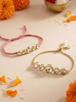 Gahan - White Bhai Bhabhi Rakhi (Pack of 2)