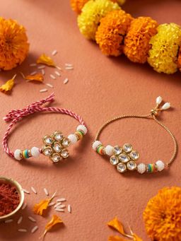 Gahan - White Bhai Bhabhi Rakhi (Pack of 2)