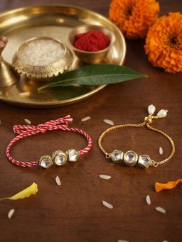 Gahan - White Bhai Bhabhi Rakhi (Pack of 2)