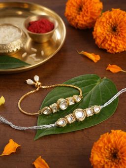 Gahan - White Bhai Bhabhi Rakhi (Pack of 2)