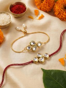 Gahan - White Bhai Bhabhi Rakhi (Pack of 2)