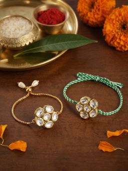 Gahan - White Bhai Bhabhi Rakhi Set