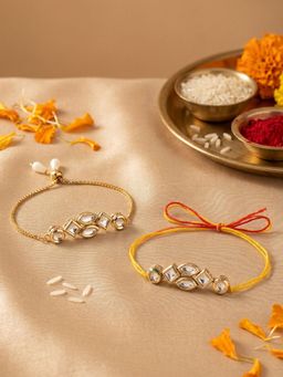 Gahan - White Bhai Bhabhi Rakhi (Pack of 2)
