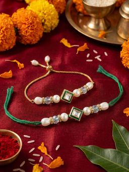 Gahan - Green Bhai Bhabhi Rakhi Set