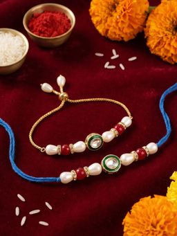Gahan - Multi-Color Bhai Bhabhi Rakhi (Pack of 2)