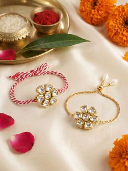 Gahan - White Bhai Bhabhi Rakhi (Pack of 2)